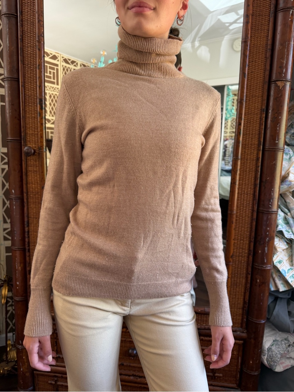 Banana Republic Slim Camel/Tan Turtleneck Sweater